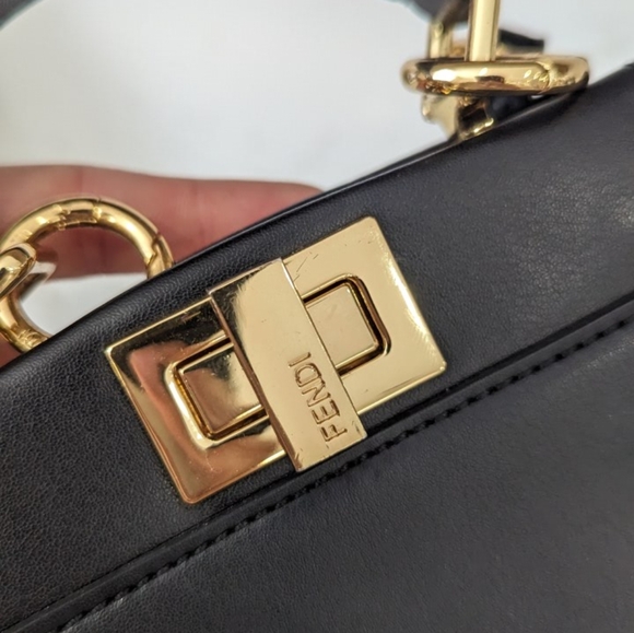 Fendi Peekaboo Micro Mini in Black and Gold - Picture 2 of 7